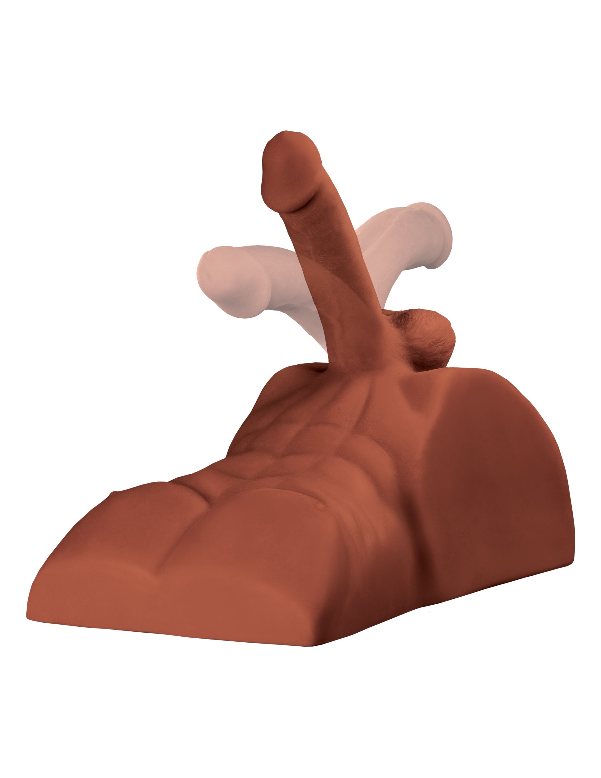 Perfect Ride Anal Masturbator with 6 in. Posable Dildo Brown